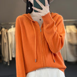 Wool Blended 2026 Autumn And Winter New Women's Short Zipper Open-Shirt Loose Large Knitted Hoodie