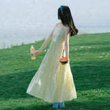 Travel Vacation Fairy Apricot Sling Dress Women's Summer 2027 New Small Seaside Photo Beach Dress