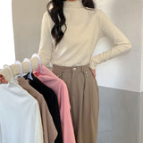 Winter White Wood Ear Half-High Collar In The Bottom Shirt Women 2026 Autumn And Winter New Leisure Blouse