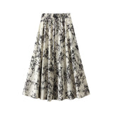 Mozhu Print Medium Long Skirt Women's Summer New Small Skirt Dress Skirt Skirt 6612
