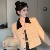 Net Red Loose Coat Small Incense Bile Coat 2026 Autumn And Winter Thick To Warm The Collar On The Dress Woman