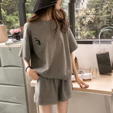 Women's Sports Suit Summer New Korean Version Of The Tide Big-Size Fat Mm Casual Loose Girl Shorts Shorts Two-Sleeve Two-Sleeve Women