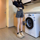 Cowboy Shorts Women's Summer 2025 New High-Rise Loose-Fitting Thin Small-Legged Broad-Legged Hot Pants