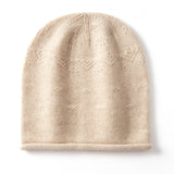 Cashmere 2026 Autumn And Winter New Women's High-End Solid Color Knitting Thick To Keep Warm Fashion Cloud Flowers Casual Hat