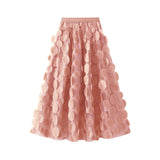 Heavy Industry Three-Dimensional Wave Point Black Mesh Half-Body Dress 2025 New Design Sense Hepburn Style Long Umbrella Skirt 0931