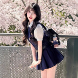 College Wind Vest Dress Women's Summer 2025 New Explosion Small Man Wearing A Uniform Suit Skirt
