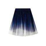 Summer Net Yarn Short Skirt Women's A-Shaped Skirt With Color Half-Dress Skirt Thin Gradient Fairy Ponpong Skirt 1365