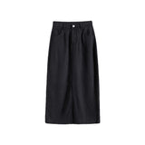 Pear-Shaped Body Open Silk Denim Half Dress Girl Summer Thin Large-Size Meat In The Long Tiansi A-Word Skirt