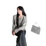 Vintage Round Collar Small Fragrant Coat Women's Spring And Autumn Small Senior Sense Stripe Loose Famous Lady Thousand Gold Short Top