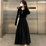 Small French Hepburn Black Dress Women's Autumn And Winter Dress 2026 New High-End Lanky Dress