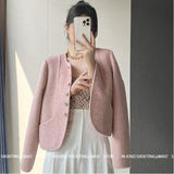 Small Fragrant Coat Woman 2025 Autumn And Winter New Round Collar Single Row Buckle Double-Sided Design Small Man Coat Woman