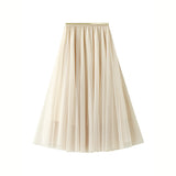 Net Dress Half-Dress Woman 2025 New Spring And Summer Long Dress Long-Term Long-Singlin Long-Singed-Long-Shaped High-Waisted Skirt Ponyy Ffy Skirt 0803