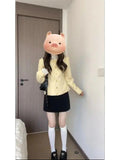 Temperament Small Fragrant Wind To Collect Short Hair Coat Women 2025 Autumn And Winter New Round Neck Long Sleeve Top