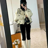 French Printing Small Fragrant Wind Thicken Warm Short Coat Cotton Clothes Women 2025 New Loose Cotton Clothes