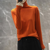 Temperament Wool Bottom Knitted Shirt 2026 Autumn And Winter Women's New Stack High-Necked Cover Solid Color High-Ball Sweater