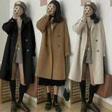 Spring And Autumn Thin Cardigan Coat Woman Hepburn Hair Coat Korean Version Of The Loose Small Man's Coat Long