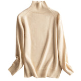 Wool Blended 206 Autumn And Winter New Short Lady Korean Version Of High-Necked Loose Solid Color Knitted Bottom Sweater