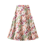 Women's Clothing Lanky Tender Face Print Tight Waist Falling Acetic Acid Skirt Summer New 991