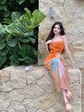 Summer Dopamine Holiday Suit Women Feel Sleeveless Tsets Two Sets Of Tie Design Small Dress