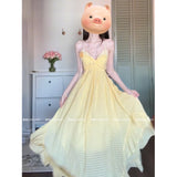 French Holiday Wind V-Neck Beach Dress Design Small Seaside Travel Sexy Sling Dress Women's Summer