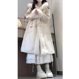 Sweet Little Hair Spliced Hair Coat Women's Winter 2025 New Loose Long Hooded Coat