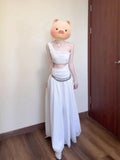 French Temperament White Sleeveless Slanted Shoulders Pure Desire Dress Women's Summer Design Long Dress Holiday Dress
