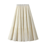 Autumn And Winter Pressure Folding Splicing Big Swing 100 Folded Skirt Autumn New Thin Fall Cake Dress 8958