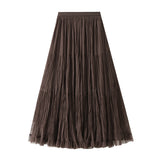 Autumn New Lotus Leafy Skirt Purple Half-Dress Girl A Word High-Waisted Cake Dress 9379