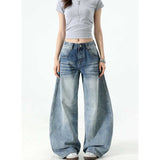 Vintage Light Blue Scissors Jeans Women Spring 2026 New Design Sense Low-Rise Thin-Skinny Broad Leg Pants