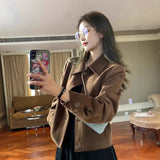 Millard Slipvelvet Jacket Women's Short 2025 New Spring And Autumn Retro Loose Small Thin Jacket Top