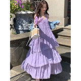 Purple French Suspension Dress Women's 2026 Summer New Tea Rest Orange Truss Small Thin Cake Skirtȹ