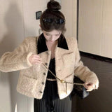 Net Red Loose Coat Small Incense Bile Coat 2026 Autumn And Winter Thick To Warm The Collar On The Dress Woman