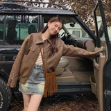 2026 Spring And Autumn New Old Money Wind Jacket Lady Medard Wears Sichuan Tourism Autumn Curry Coat
