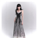 Grey Sling Dress In The Summer Of 2025 Cold And Chic Niche Designer Seaside Travel To Wear