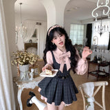 Fake Two College Style Small Dress Girl Spring And Autumn New Feeling Temperament Skinny Skirt