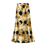 Vintage Hong Kong Style Half-Dress Dress 2025 Summer New Printing High-Waisted Thin Temperament Long Dress 9939