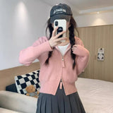 Pure Lusty Gray Long-Sleeved Knitted Cardigan Women Autumn 2025 New Double-Headed Zipper Slim Short Top