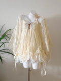 POSHOP Spring Confession Vintage Ancient Lace Bud Dress With Thin Summer Shawl Two Sets
