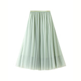 Net Dress Half-Dress Woman 2025 New Spring And Summer Long Dress Long-Term Long-Singlin Long-Singed-Long-Shaped High-Waisted Skirt Ponyy Ffy Skirt 0803