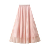 Super Fairy Nail Beads Yarn Half-Dress Women's Spring 2025 New High-Waist A Word 100-Fold Skirt Mid-Long Yarn Skirt 8928