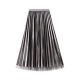 Golden Velvet Mesh Dress Women Wear Both Sides Of The 2025 Autumn And Winter New Long High-Waisted 100-Fold Dress 3319