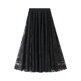 Water-Soluble Lace Skirt Women Autumn Winter With Sweater 2025 New Long-Waisted A-Word Skirt 0851