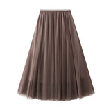 Net Dress Half-Dress Woman 2025 New Spring And Summer Long Dress Long-Term Long-Singlin Long-Singed-Long-Shaped High-Waisted Skirt Ponyy Ffy Skirt 0803