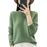 Support Quality Inspection Seamless 100% Pure Wool 2026 Line Ready-On-Line Autumn And Winter New Round Collar Knitted Bottom Sweater