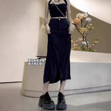 Pear-Shaped Body Open Fork Tiansi Half-Dress Woman's Summer Thin Size Fat Mm High-Rise Covered Meat Thin Denim A Skirt