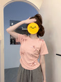 2025 New Three-Dimensional Bows Short-Sleeved Short-Sleeved T-Shirt Design Feels Sweet And Spicy Summer Repair Clothes