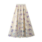 Liedan Butterfly Dress Half-Body Dress Spring New High-Waist A Skirt With A Long Net Yarn Fairy Skirt 2432