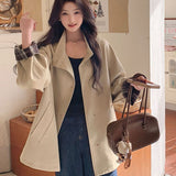 Kis Color British Style Style Stitched Wind Jacket Women 2025 Early Autumn New High-End Collar Top