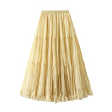 Fairy Temperament Mesh Dress Dress Girl 2026 Spring And Summer High-Waist A Word Folded Loose Big Swing Skirt 0915
