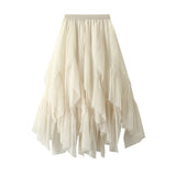 High-Rise Yarn Skirt Half-Dress Woman 2025 High-Waisted Small Net Yarn Skirt Skirt Dress D8808